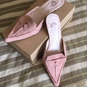 Suede kitten heel mules